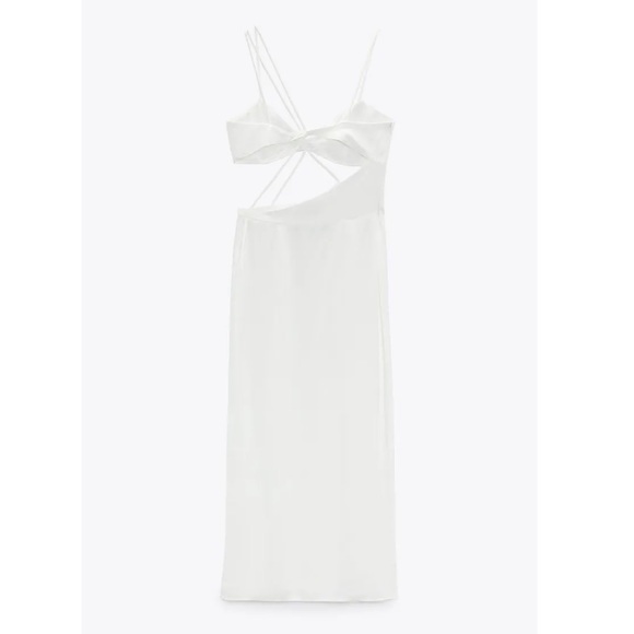 ZARA - SATIN EFFECT CUT OUT DRESS - Picture 5 of 10